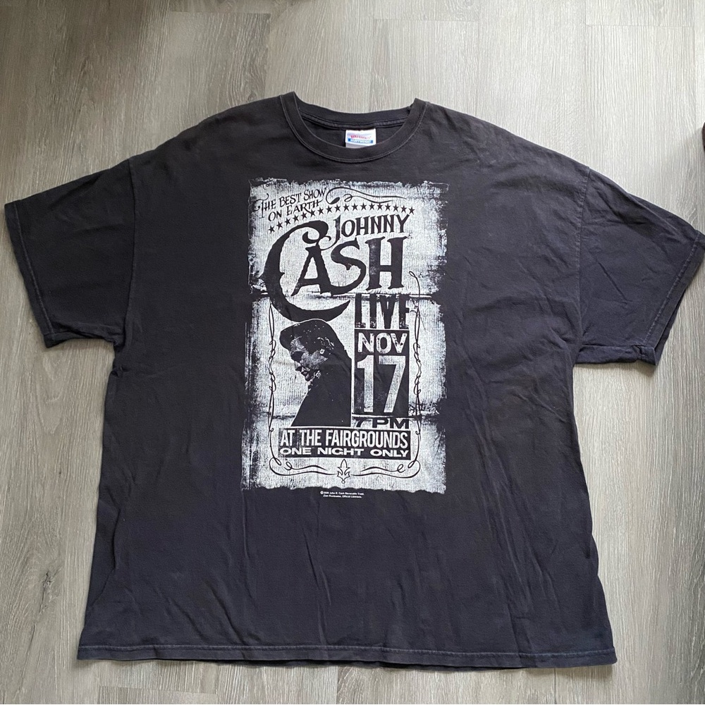 Johnny Cash Shirt 2XL XXL Black 2009 Best Show On Earth Live Y2K